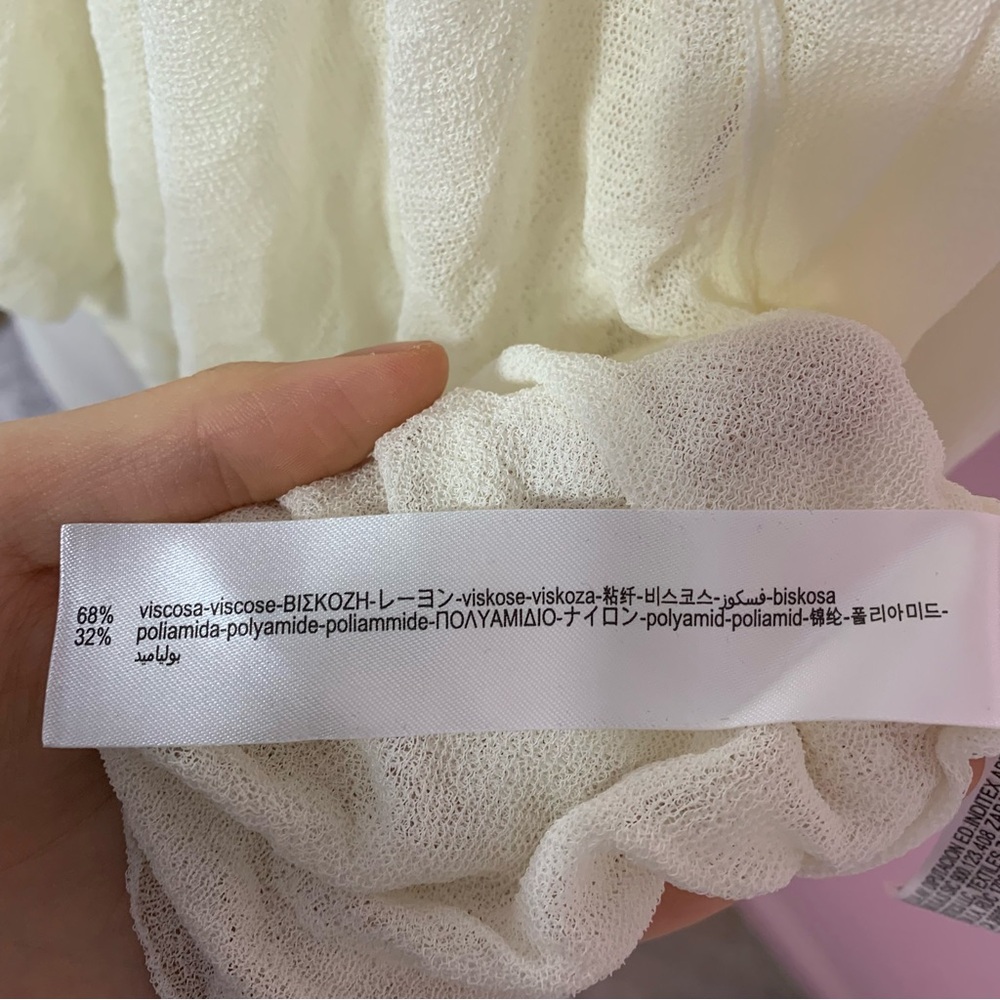 Zara Cream Sheer Scarf Open Sweater M - Picture 13 of 14